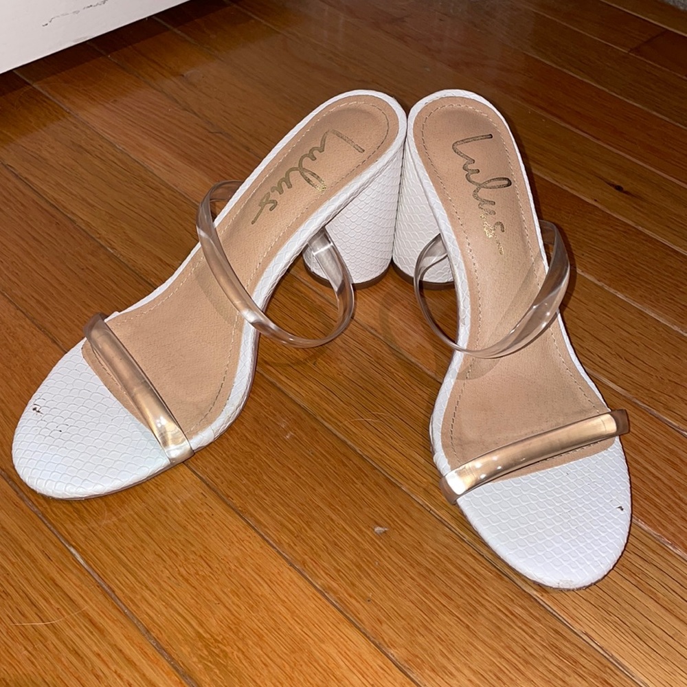 White Sandals with clear straps